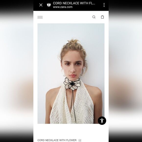 New ZARA Floral Cord Choker Necklace In Fushia Pink - Picture 2 of 8